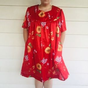Vintage Plus Size Silky Nightgown/ Dress/ Muu Muu